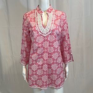 Brooks Brothers “346” Pink Floral Print Tunic Top - Medium